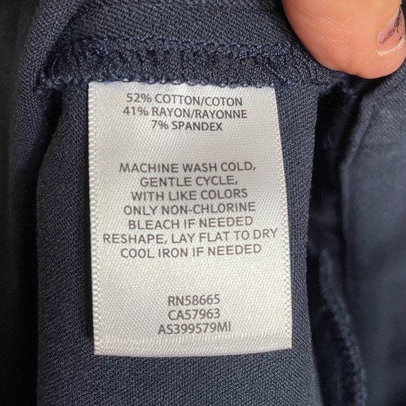 1901 Nordstrom Navy Side Zip Tapered Cropped Leg Pants - Picture 4 of 6